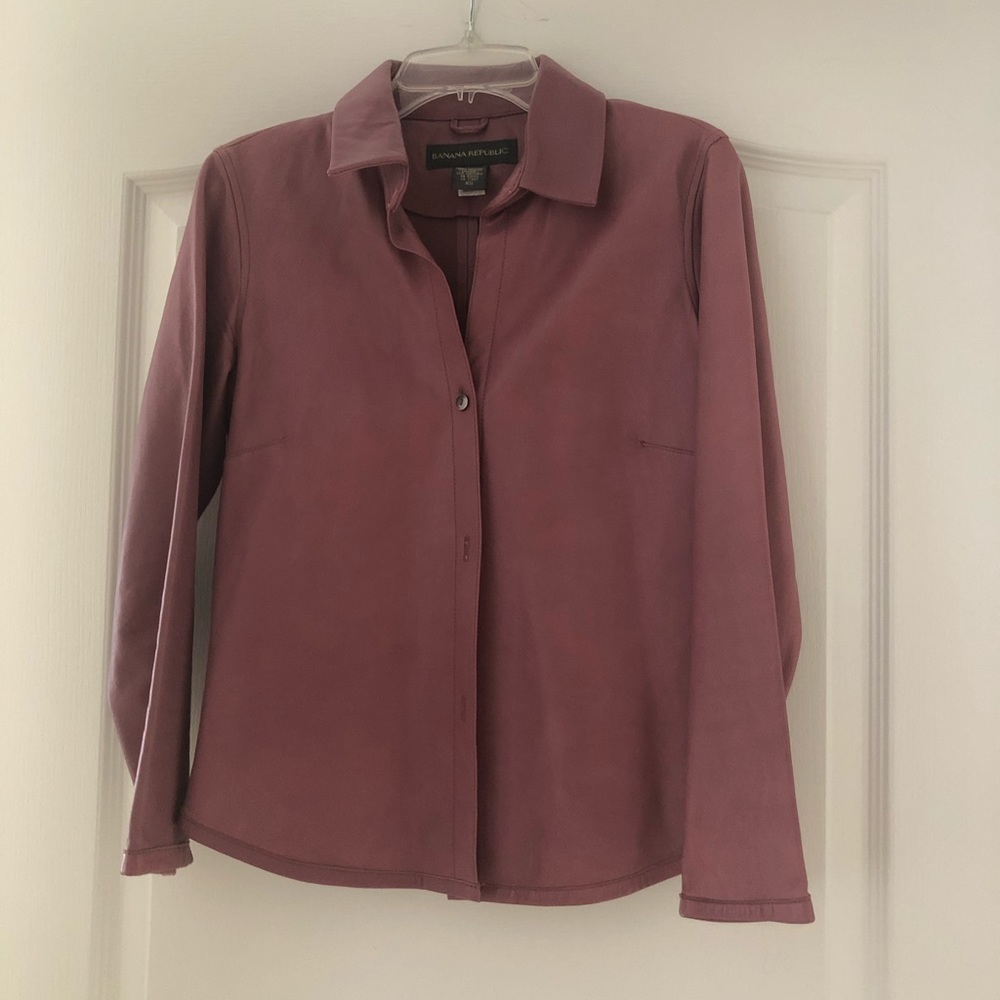 Banana republic leather shirt size XS